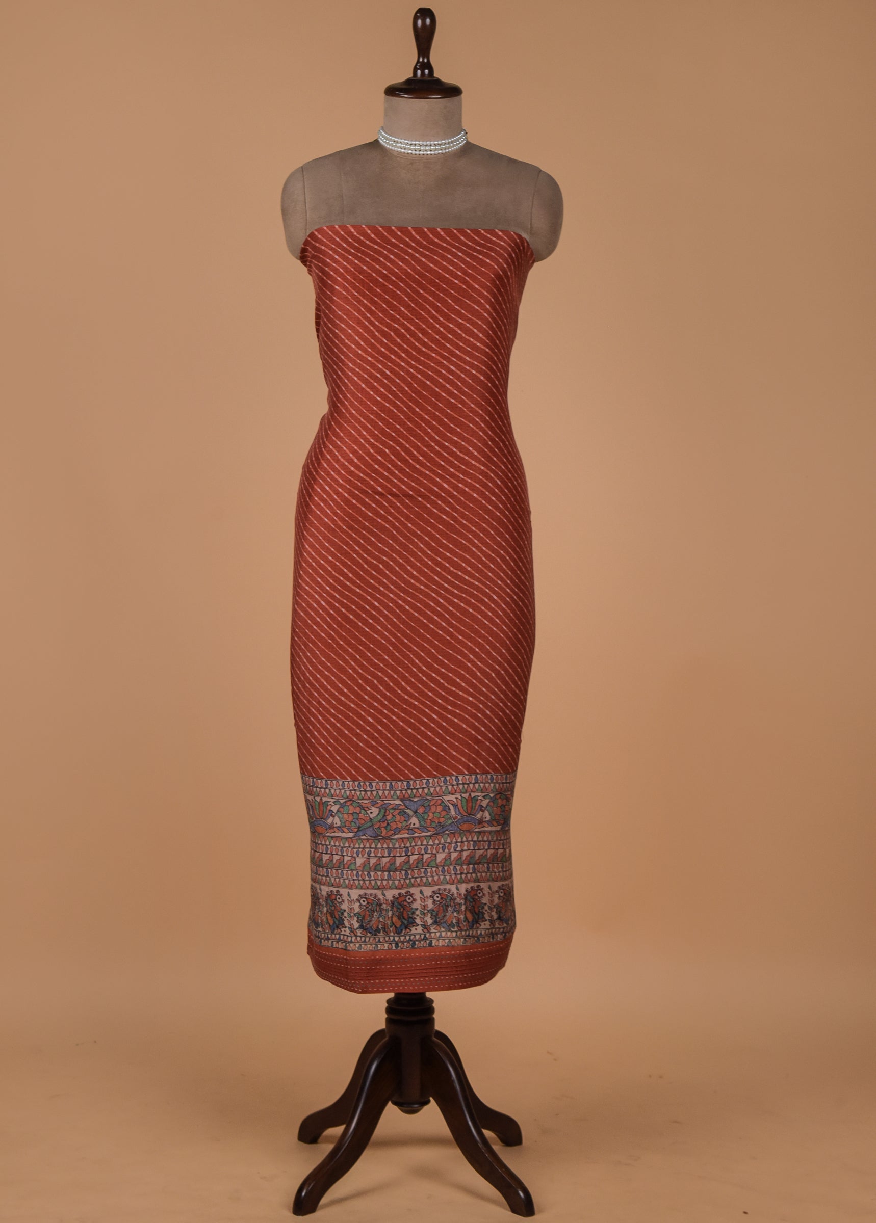 Orange Cotton Silk Dress Material