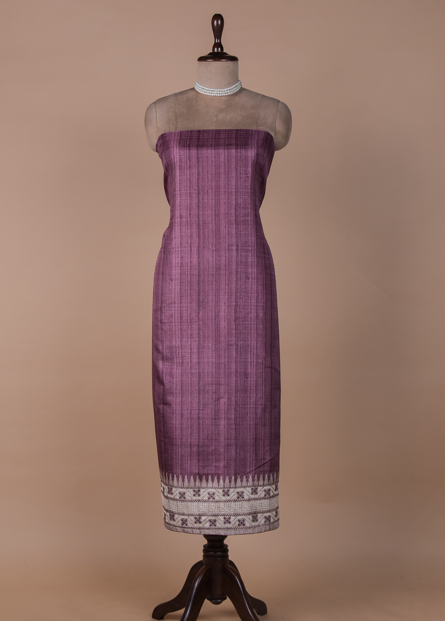 Pink Cotton Tussar Dress Material