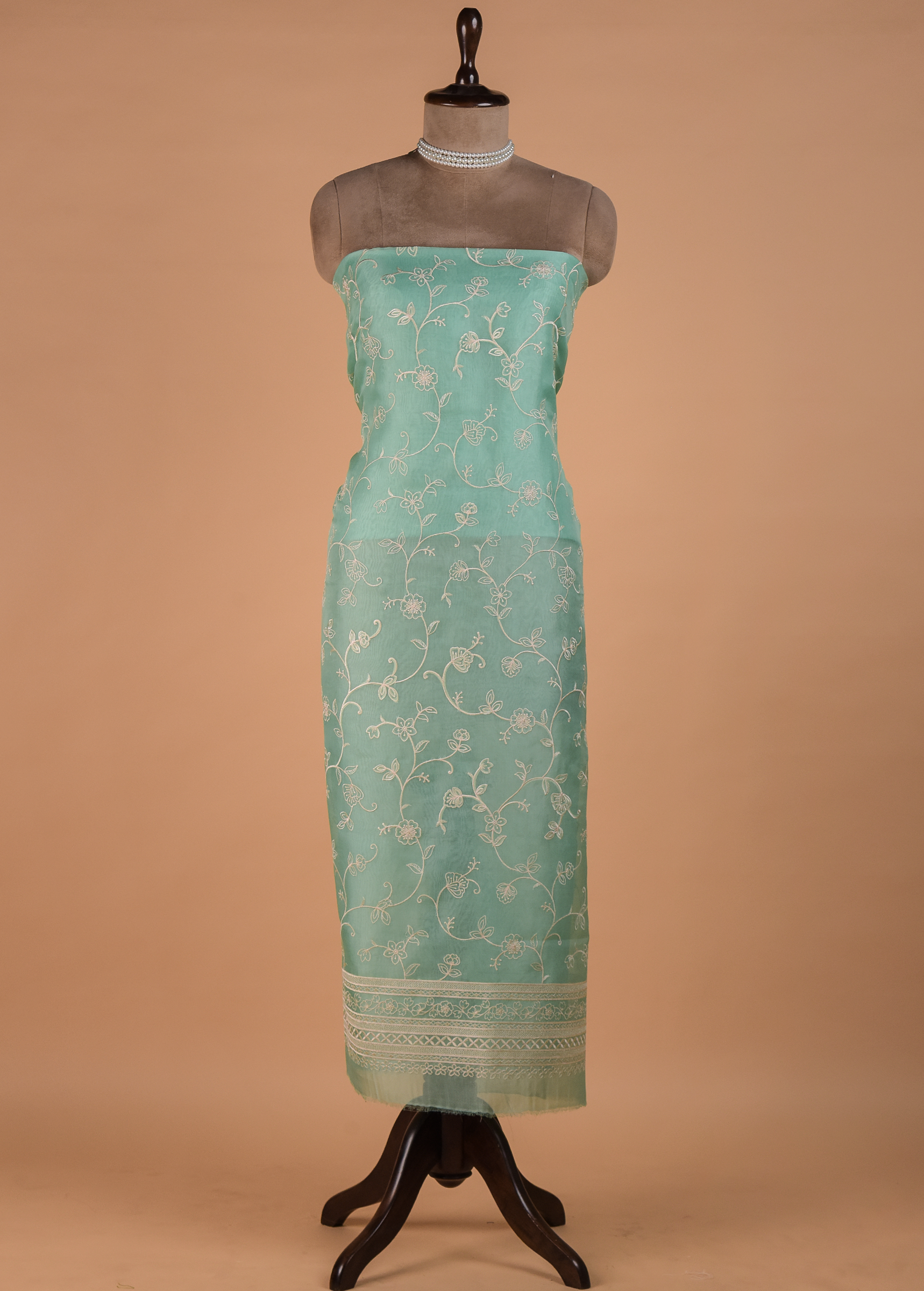Blue Cotton Dress Material - Image 3 | Greenways Delhi