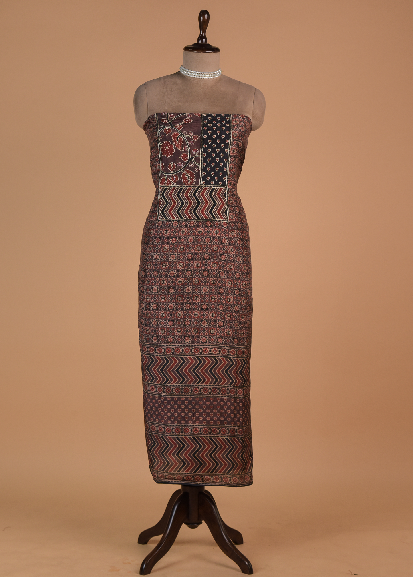 Multicoloured Crepe Dress Material