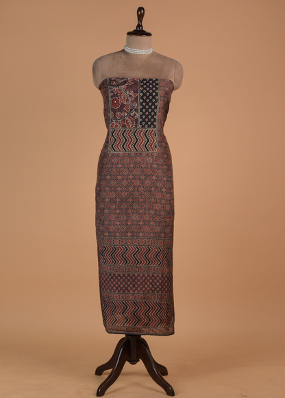 Multicoloured Crepe Dress Material