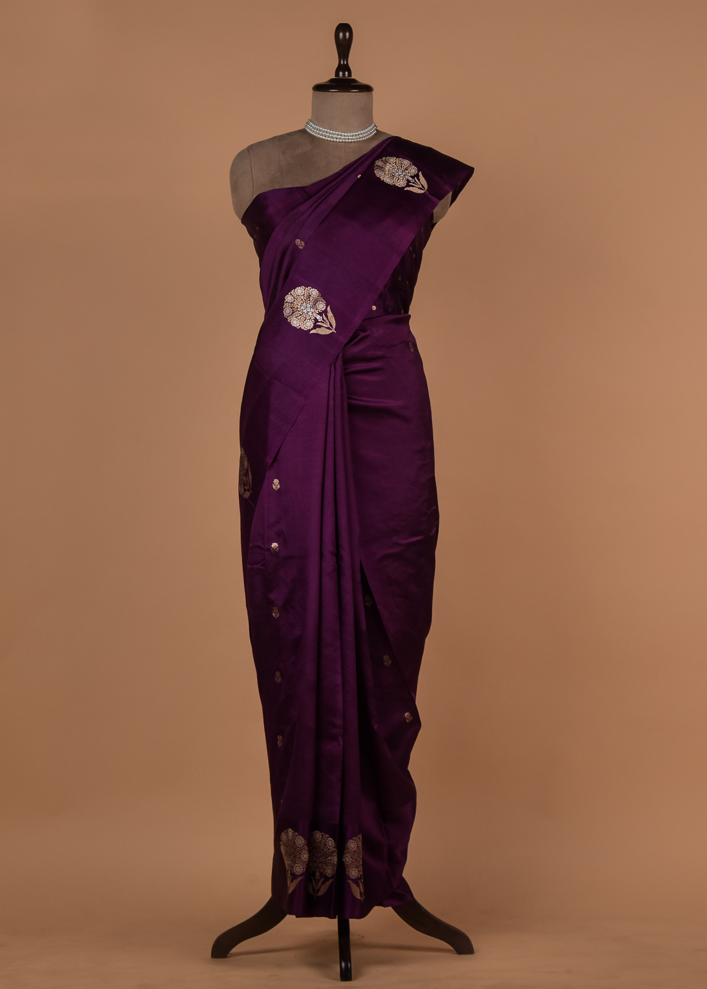 Purple Silk Banarasi Saree