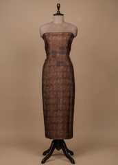 Brown Tussar Dress Material