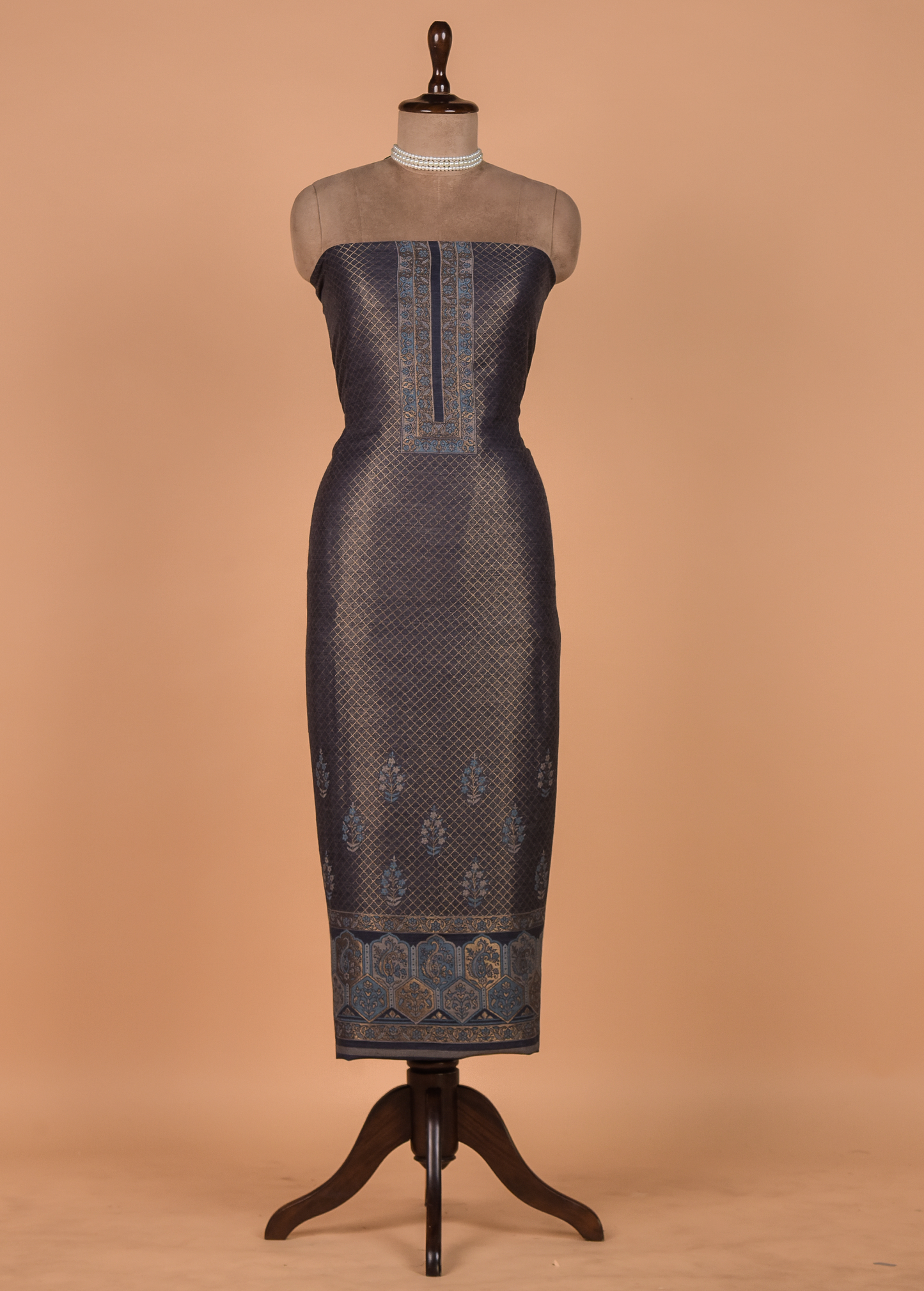 Blue Pashmina Dress Material