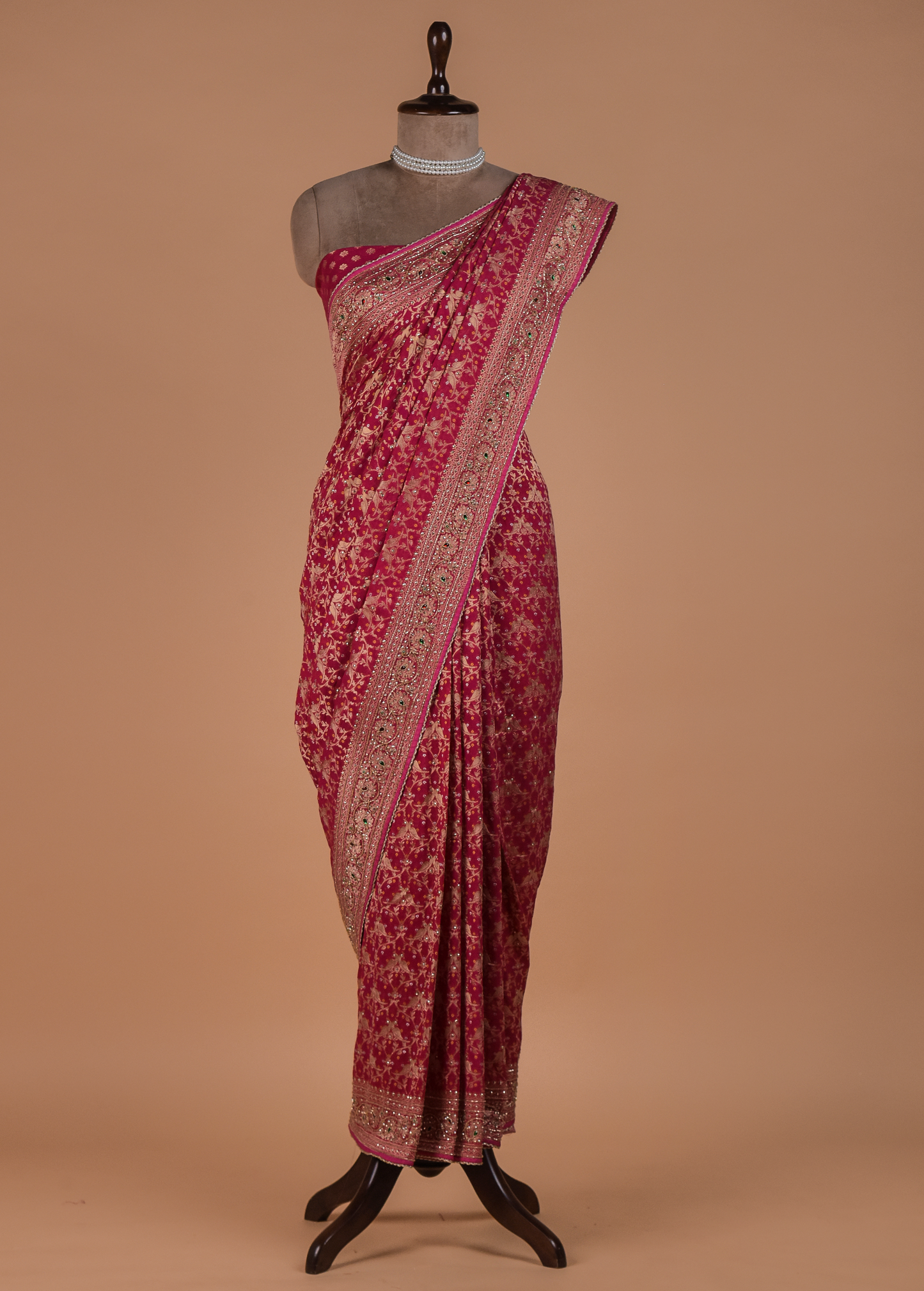 Pink Georgette Banarasi Saree
