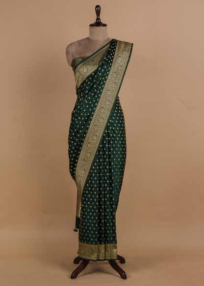 Green Art Crepe Banarasi Saree