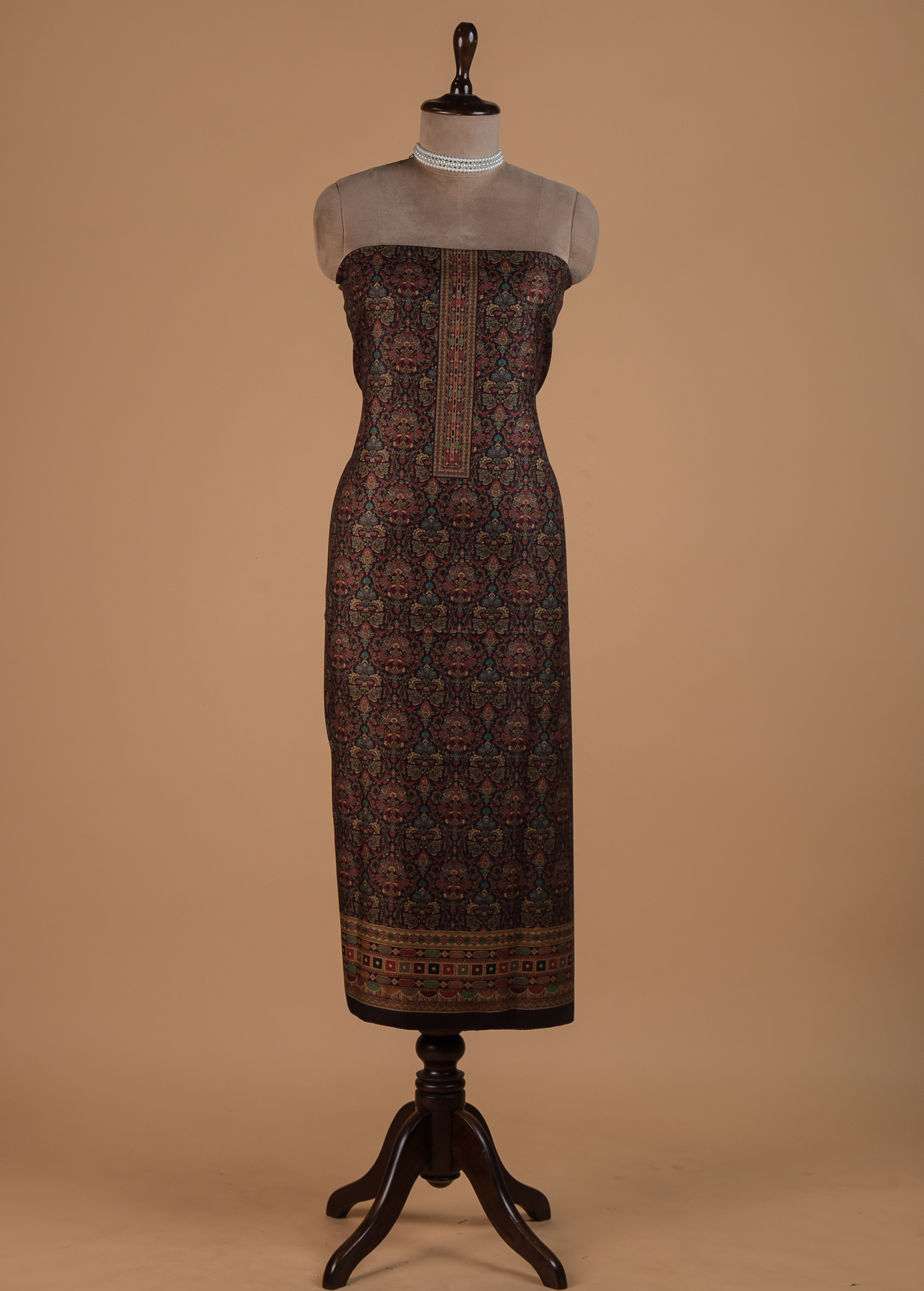 Brown Pashmina Dress Material