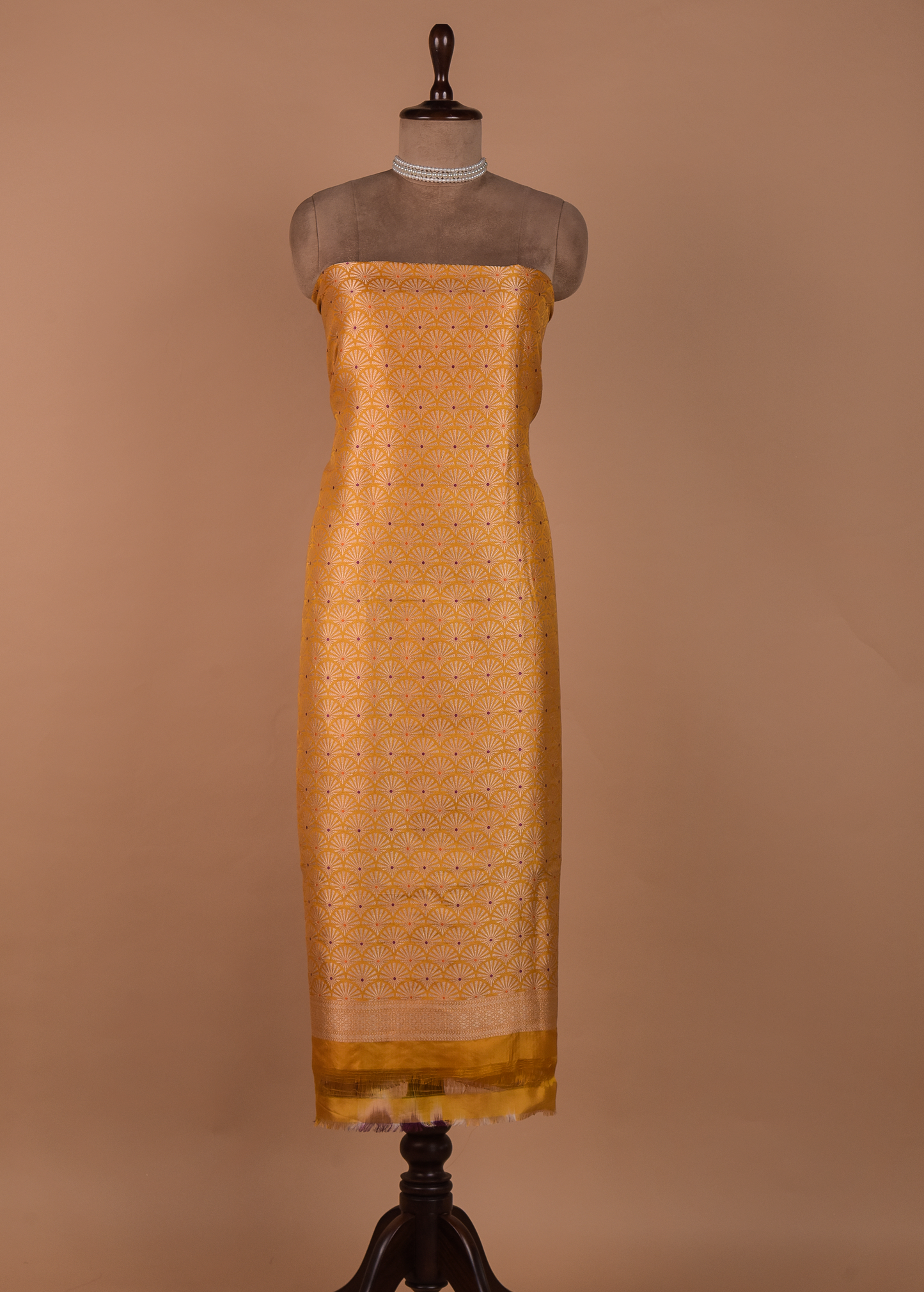 Yellow Silk Dress Material