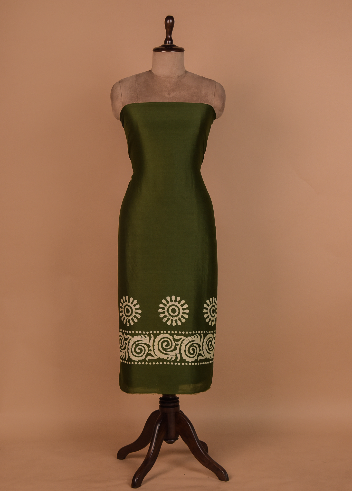 Green Chanderi Dress Material