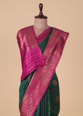 Green Tussar Banarasi Saree