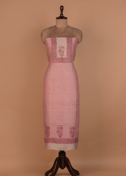Pink Cotton Dress Material