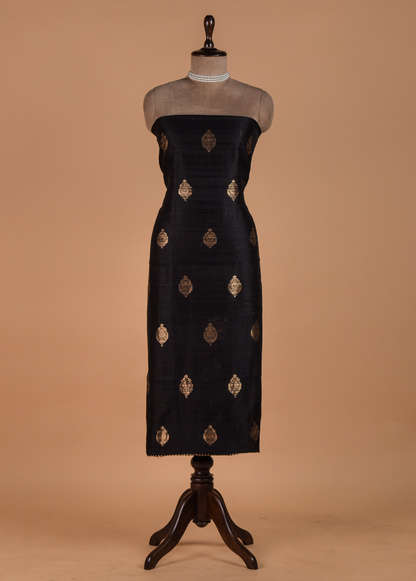 Black Tussar Dress Material