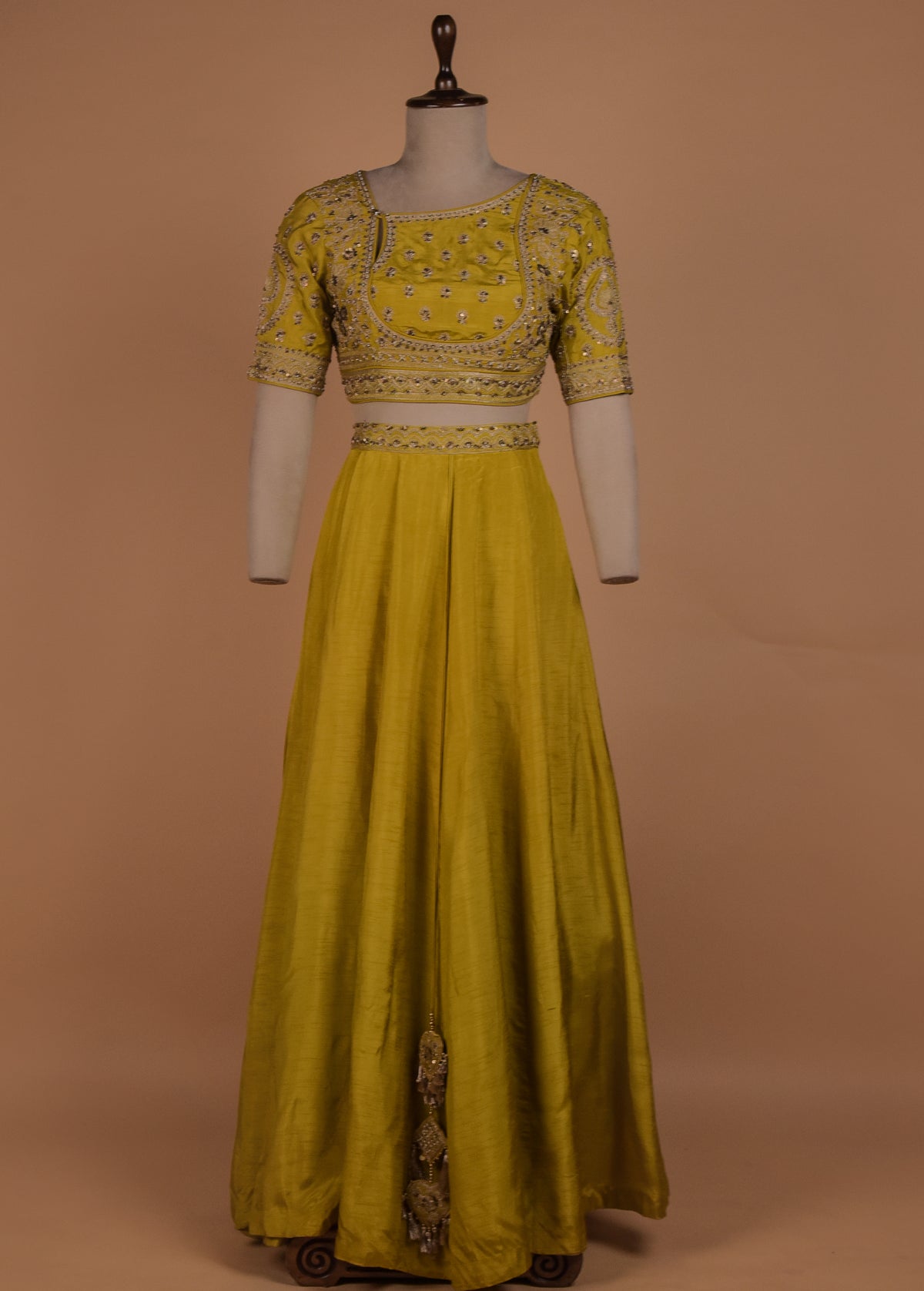 Yellow Raw Silk Lehenga Set