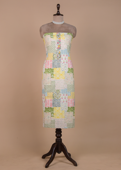 Multicoloured Cotton Dress Material