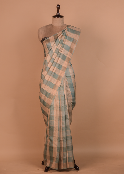 Multicoloured Tussar Printed Saree