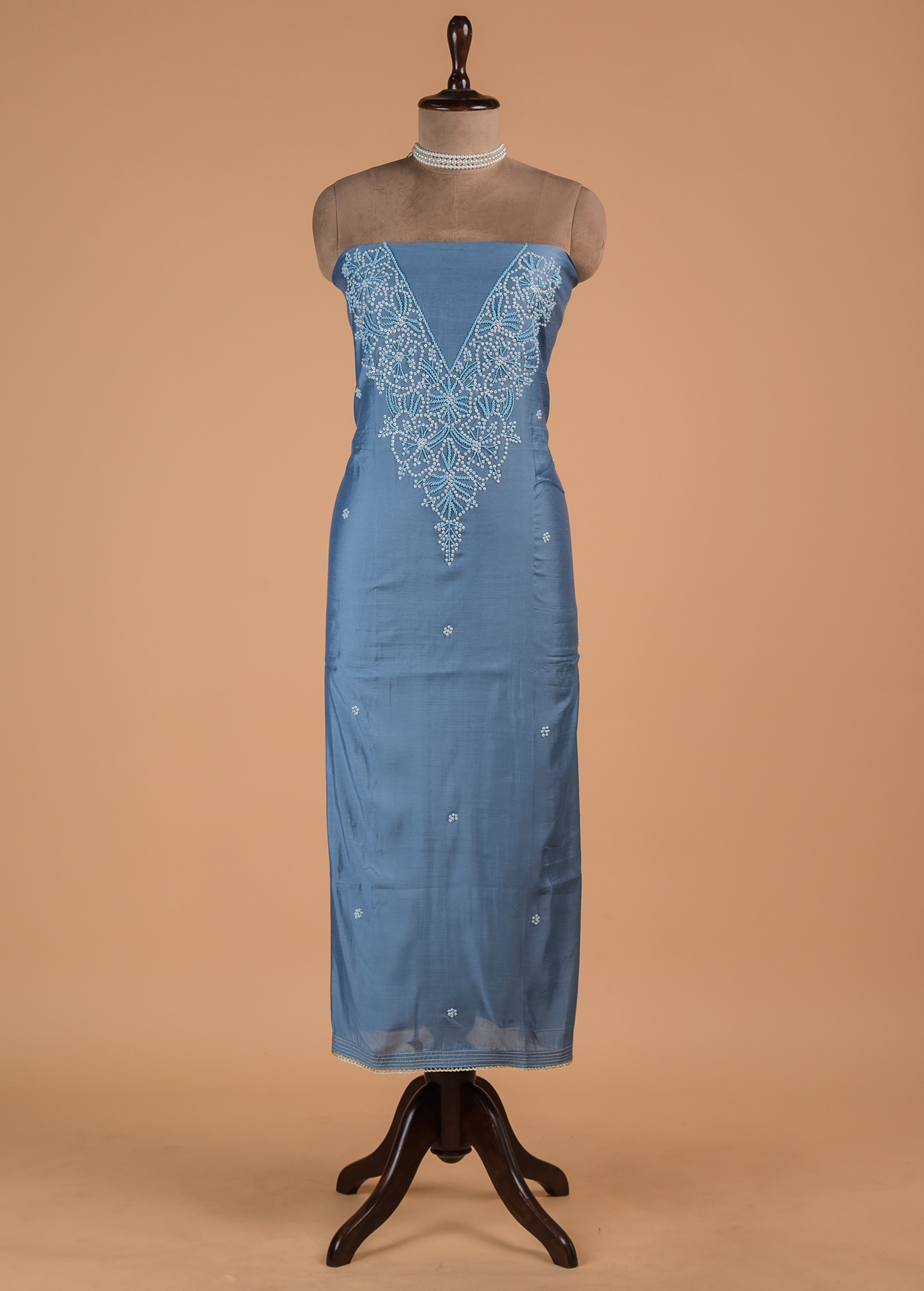 Blue Cotton Dress Material