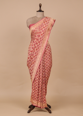 Wine Georgette Bandhani Saree