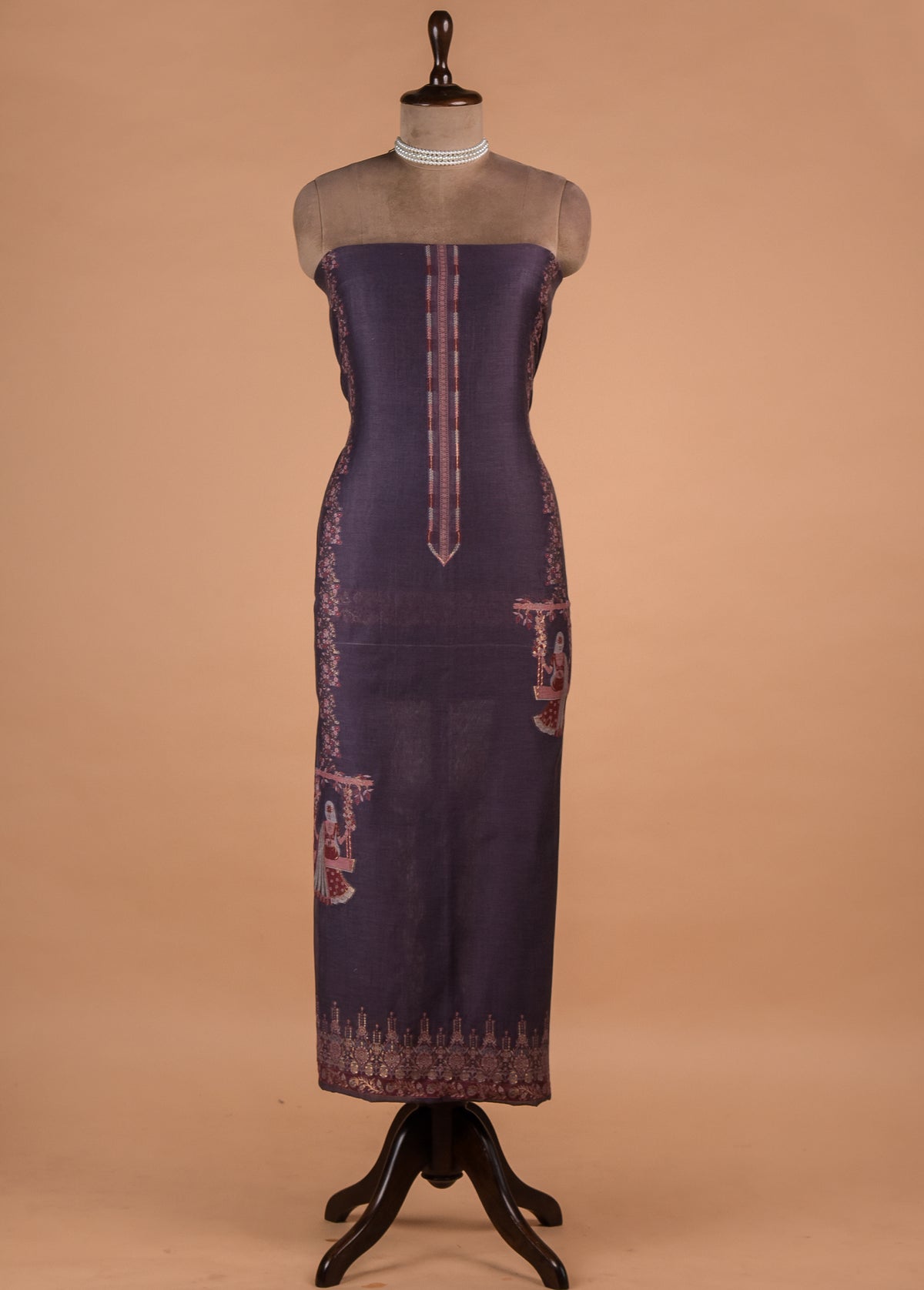 Purple Cotton Silk Dress Material