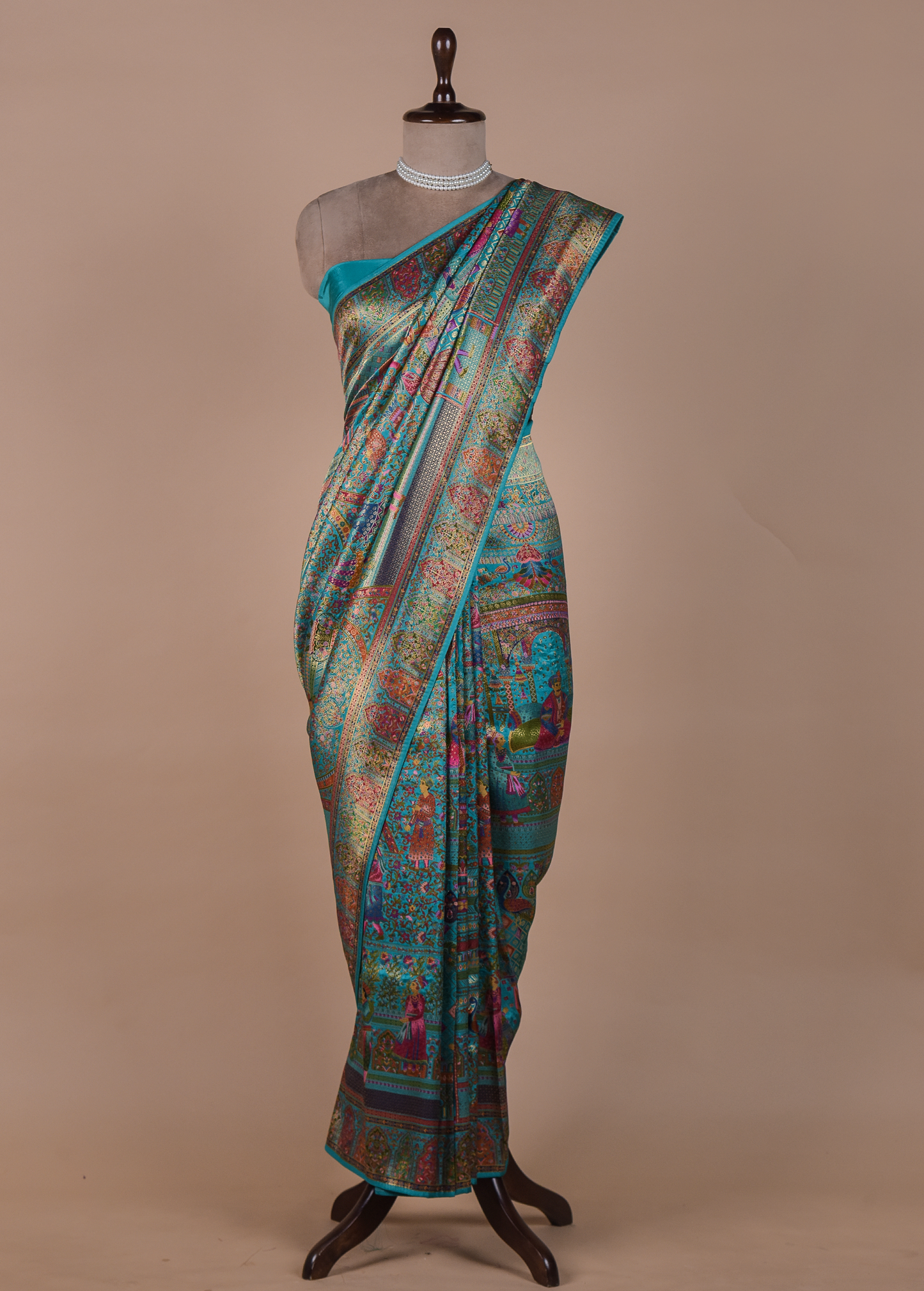 Blue Silk Embroidered Saree