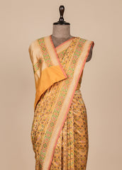 Yellow Silk Banarasi Saree