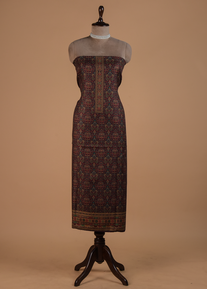 Wine Pashmina Dress Material