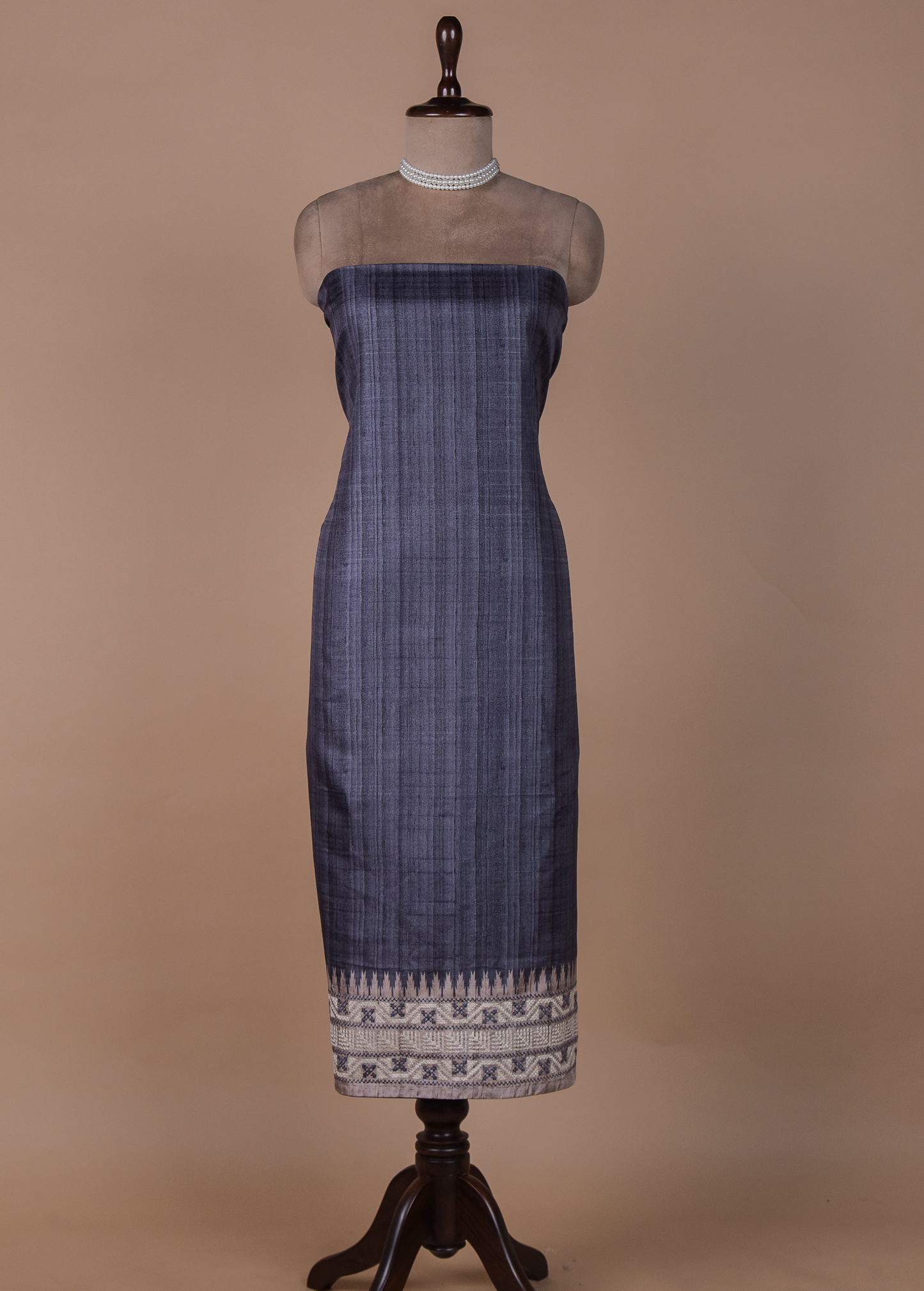 Purple Cotton Tussar Dress Material