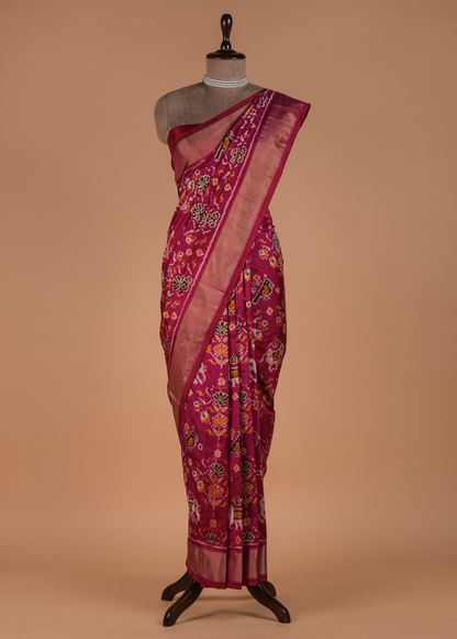 Pink Silk Patola Saree