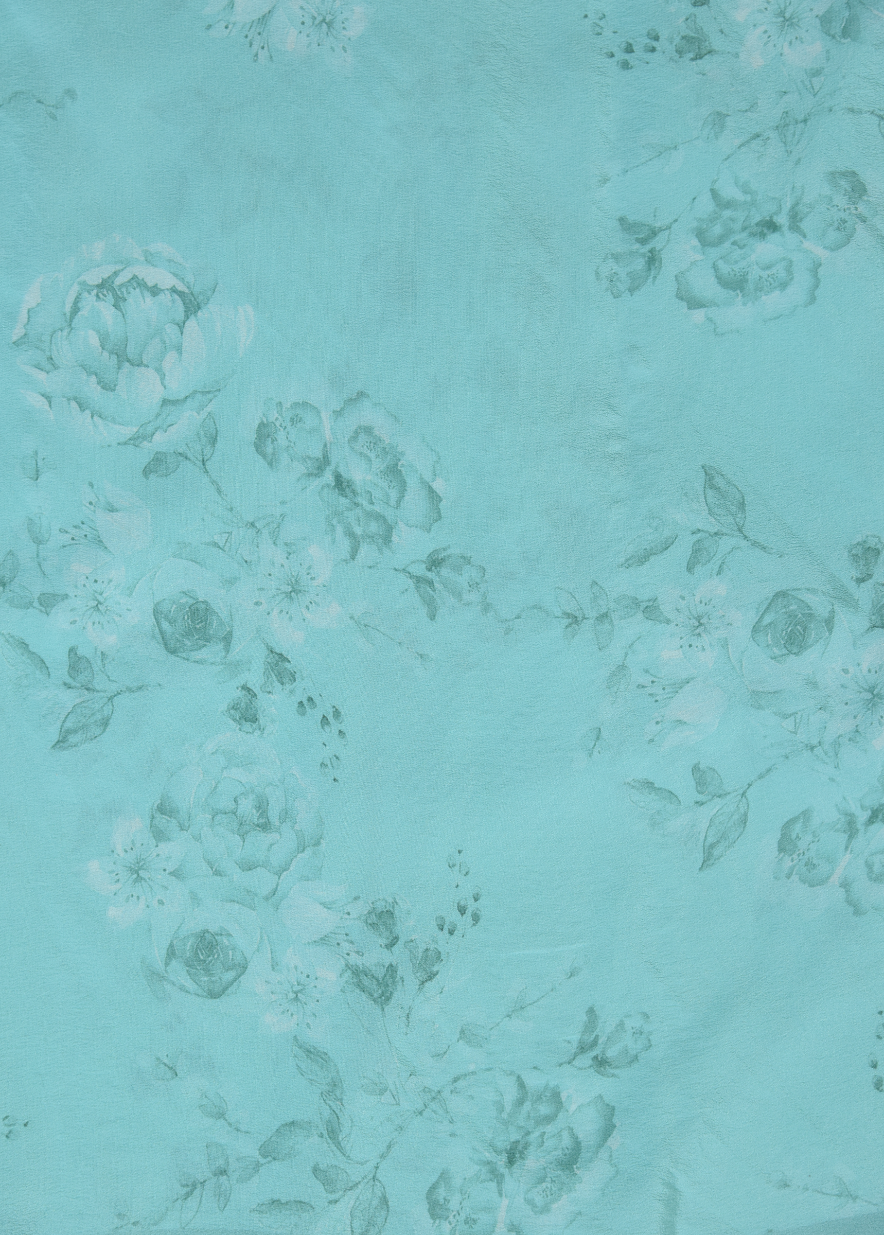 Blue Printed Chiffon Saree - Image 4 | Greenways Delhi