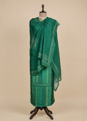 Green Crepe Silk Dress Material