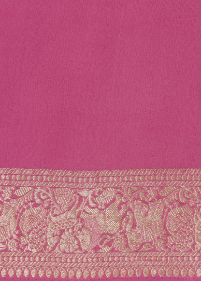 Pink Georgette Banarasi Saree