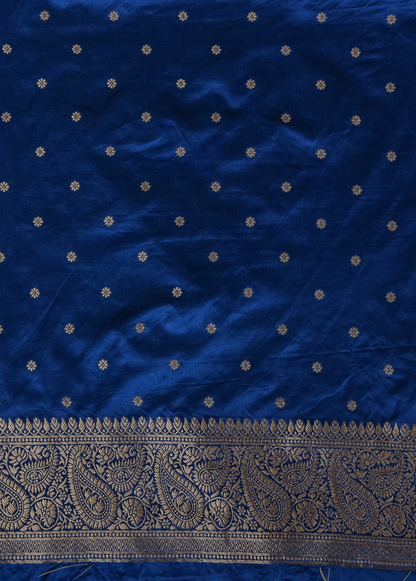 Blue Art Satin Banarasi Saree