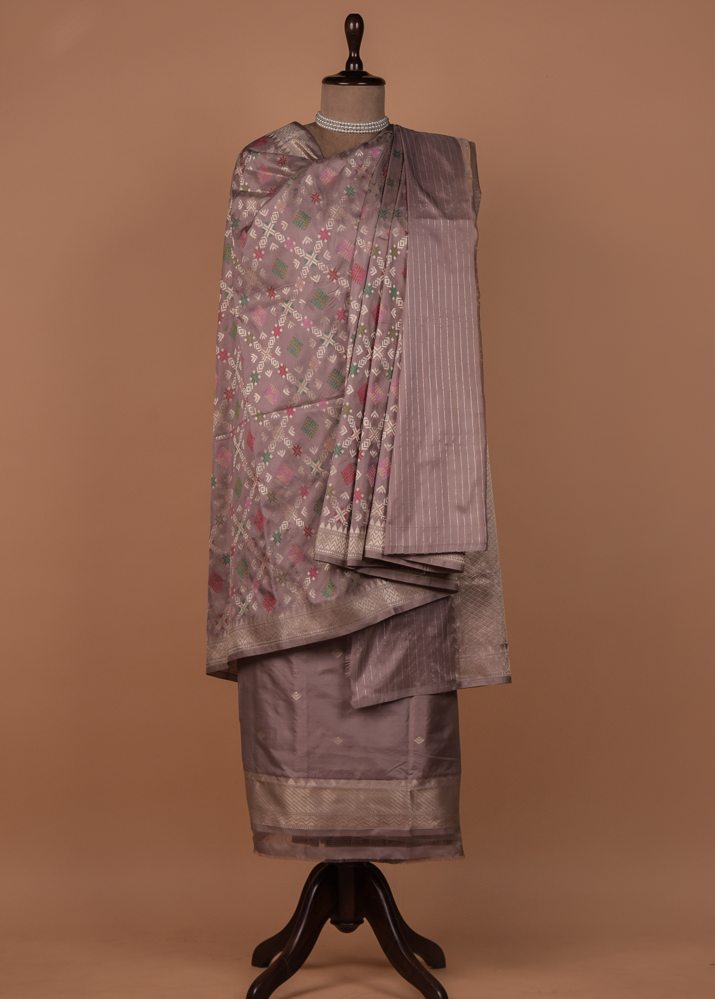 Moave Silk Dress Material