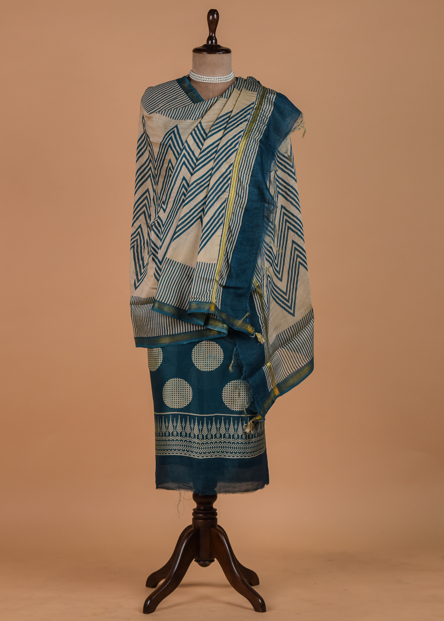 Blue Cotton Dress Material