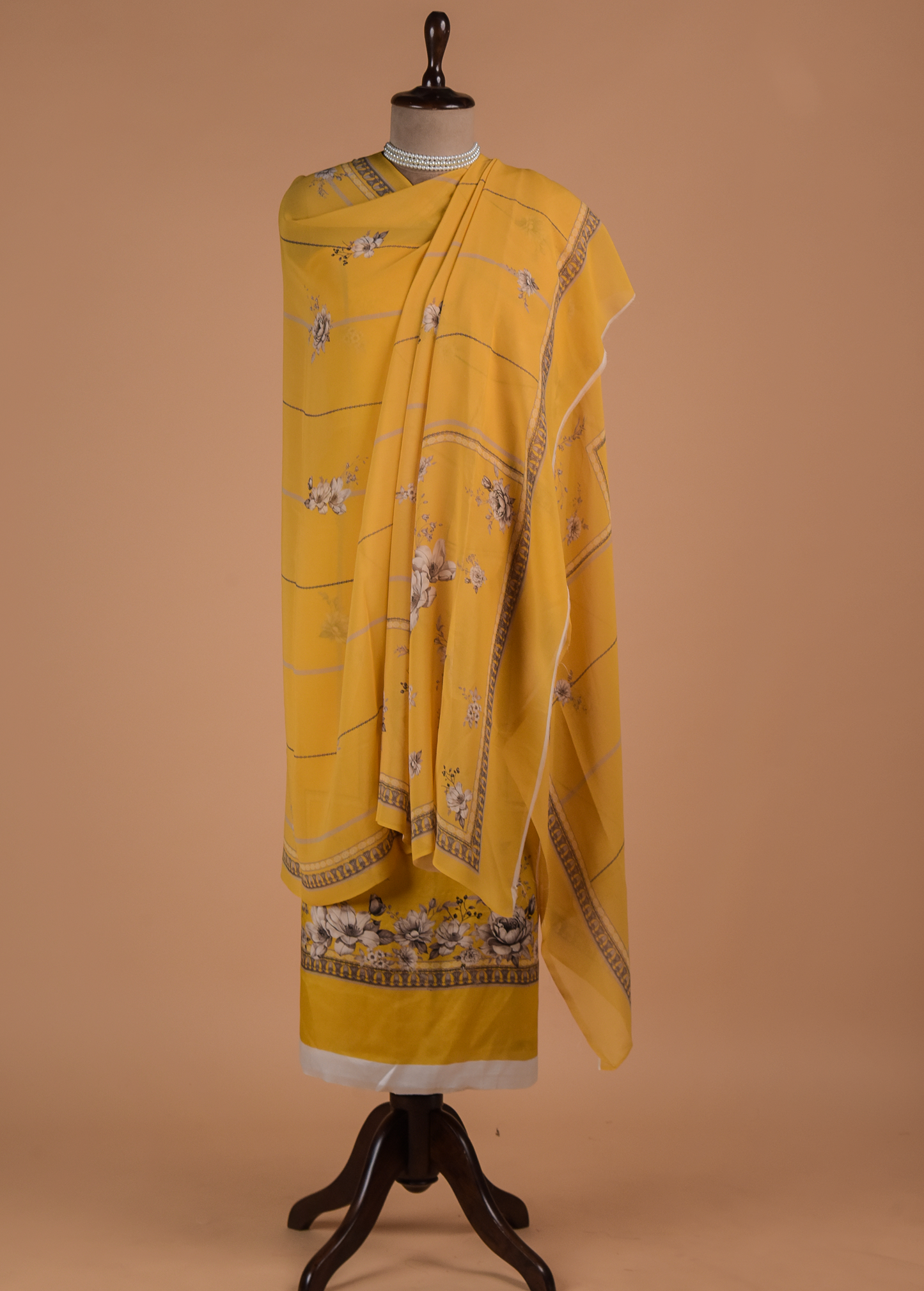 Yellow Satin Dress Material