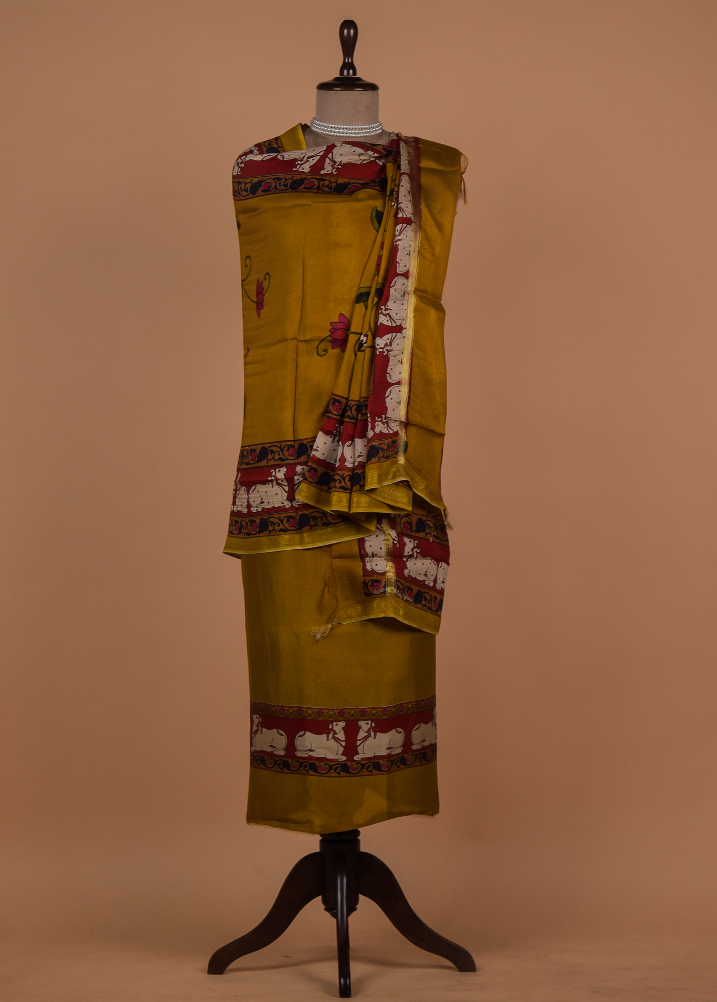 Yellow Chanderi Dress Material
