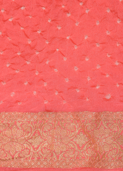 Pink Georgette Bandhani Saree