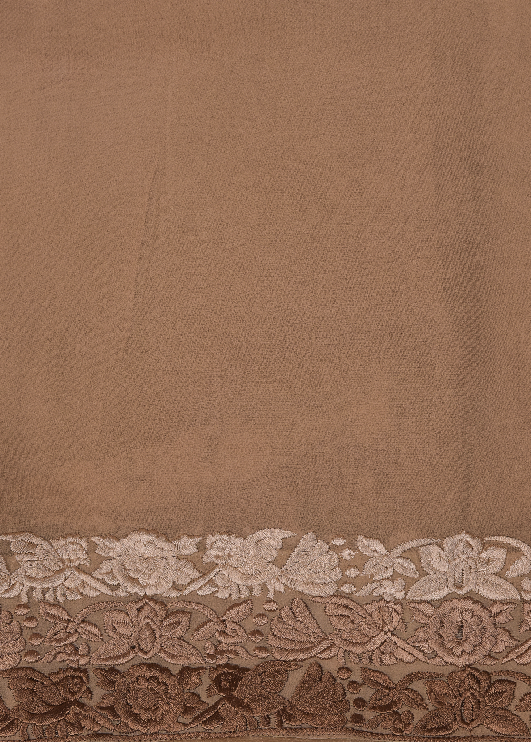 Beige Georgette Embroidered Saree