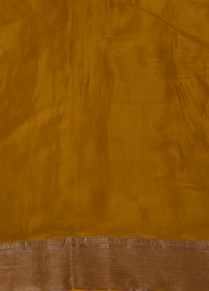 Yellow Crepe Silk Banarasi Saree