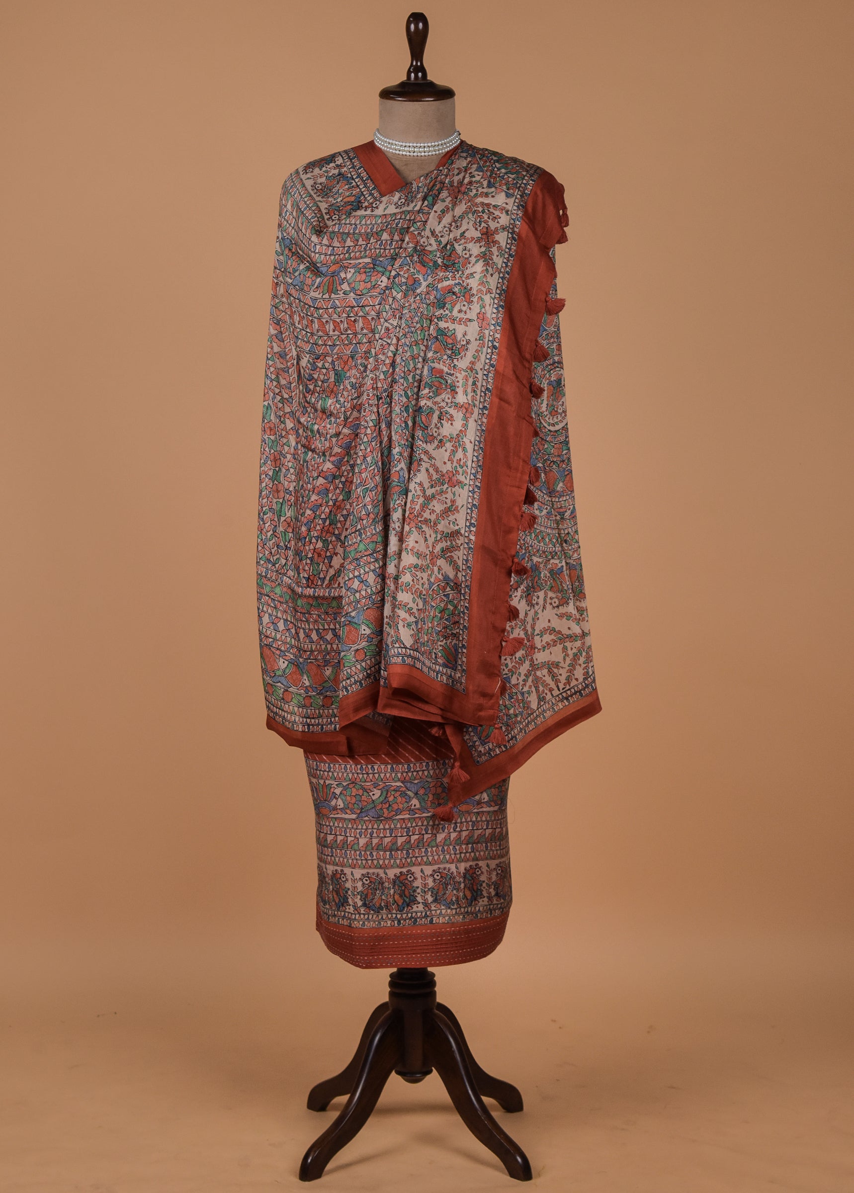Orange Cotton Silk Dress Material