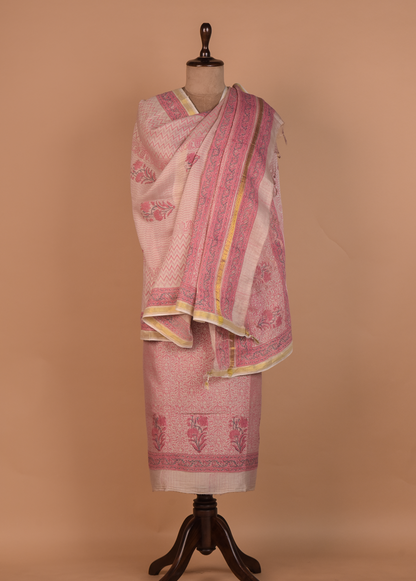 Pink Cotton Dress Material