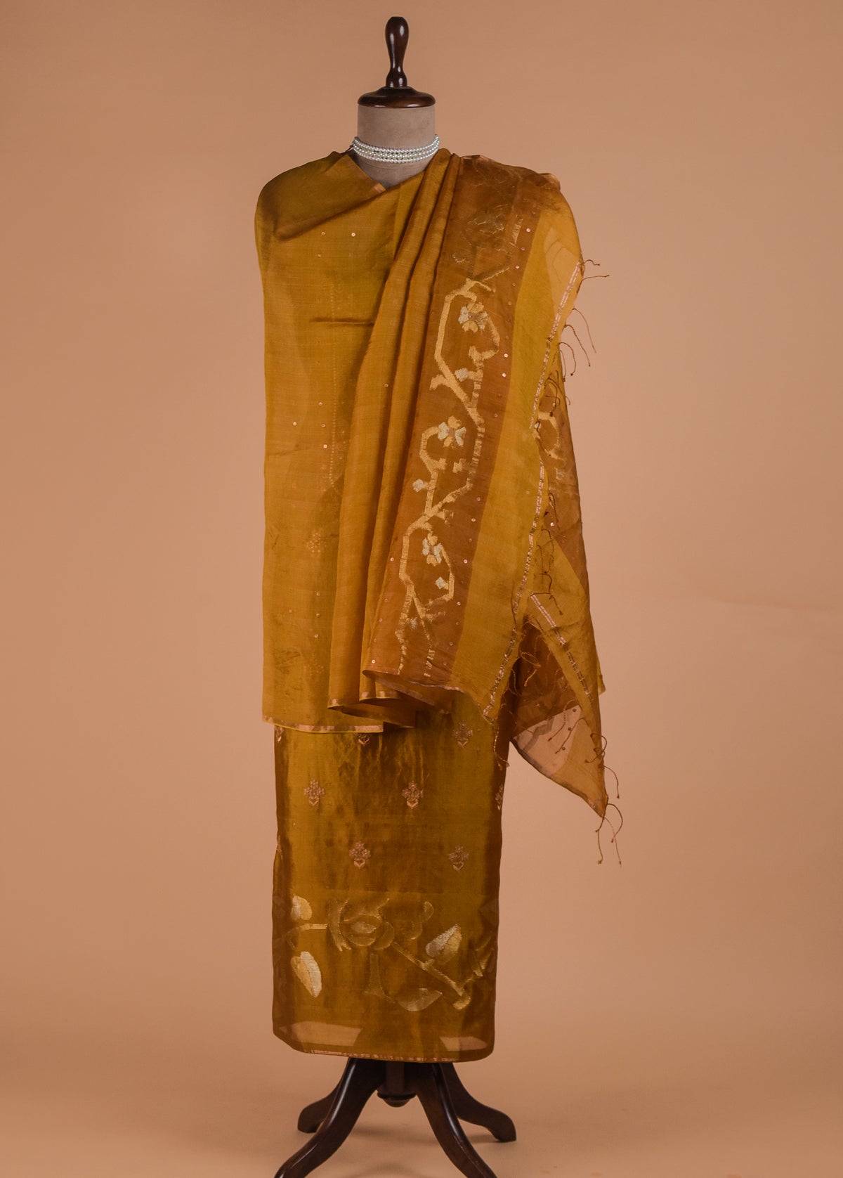 Yellow Silk Dress Material
