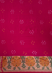 Pink Georgette Bandhani Saree