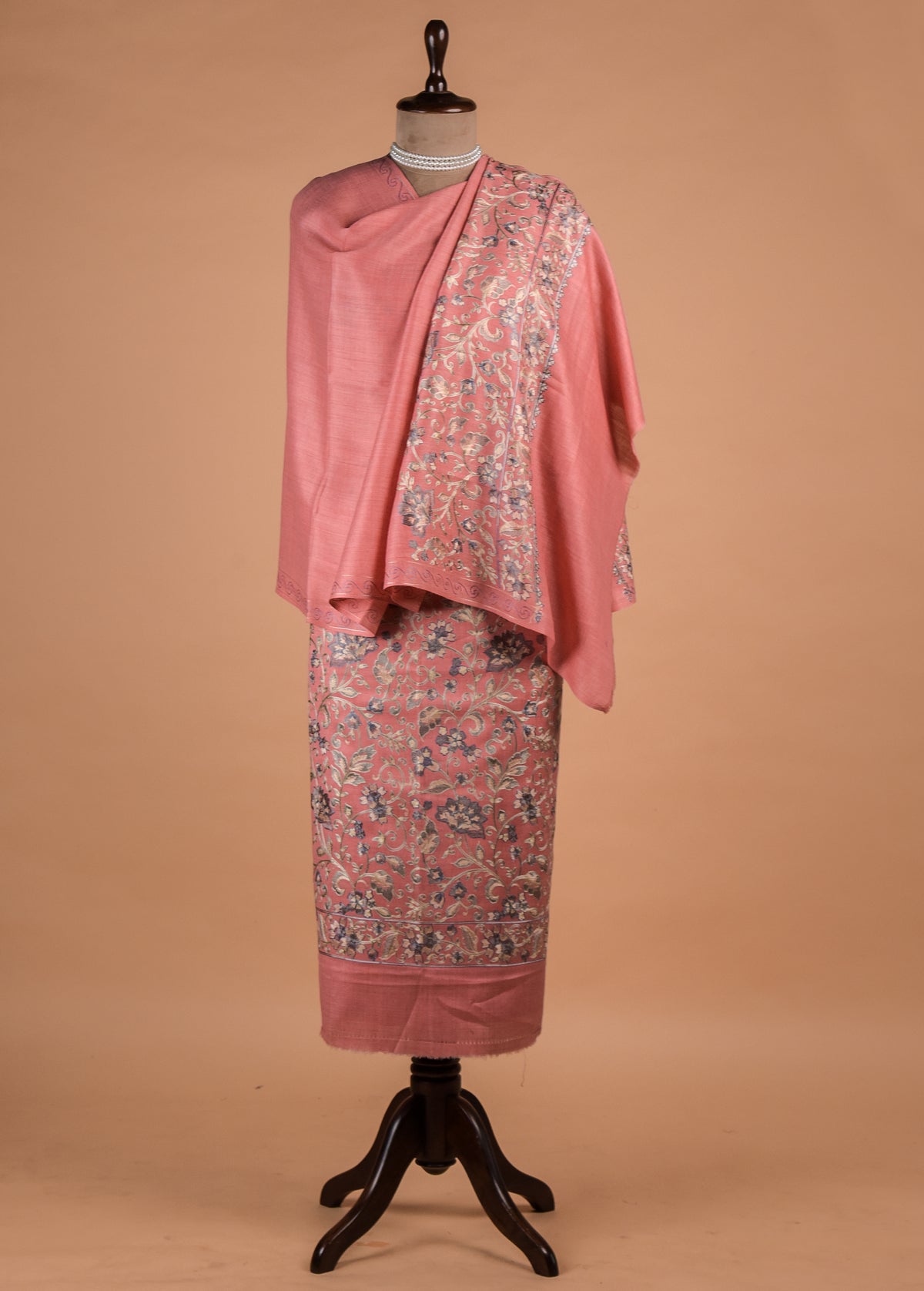 Pink Pashmina Dress Material