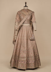 Beige Silk Lehenga