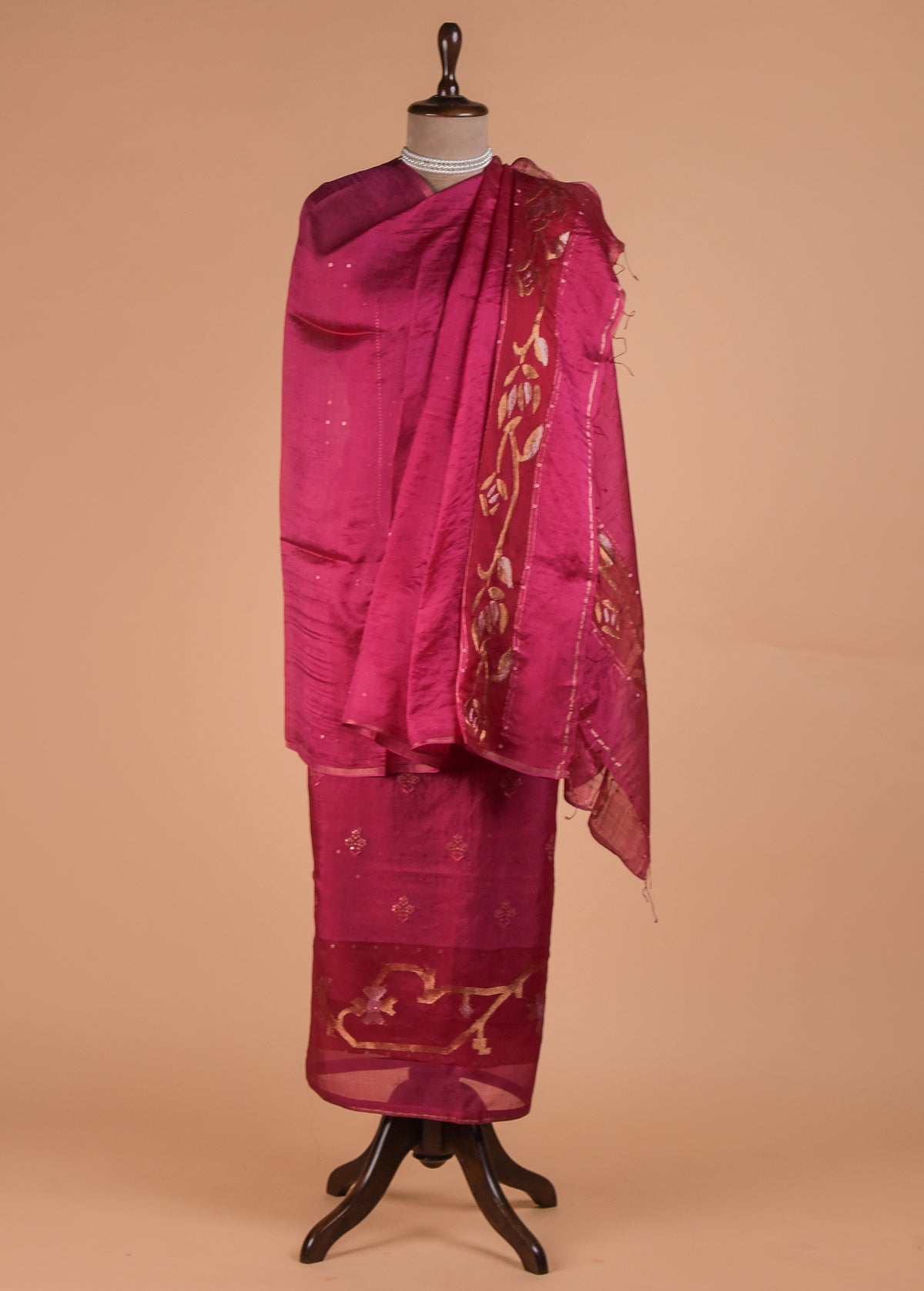 Pink Silk Dress Material