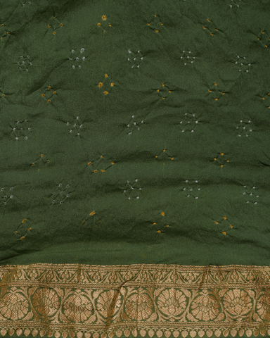 Green Georgette Bandhani Saree