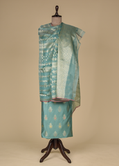 Blue Handloom Silk Dress Material