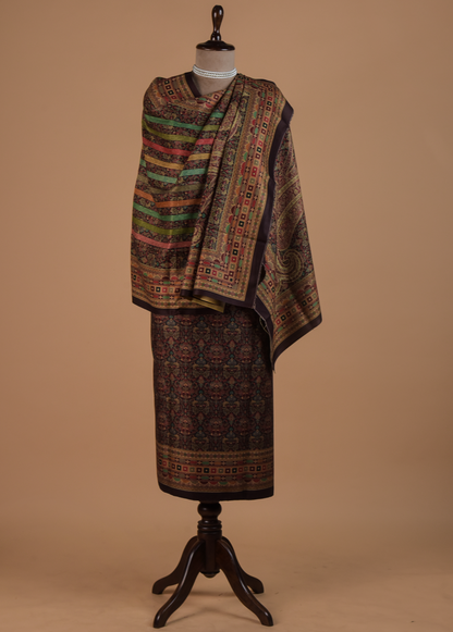 Brown Pashmina Dress Material