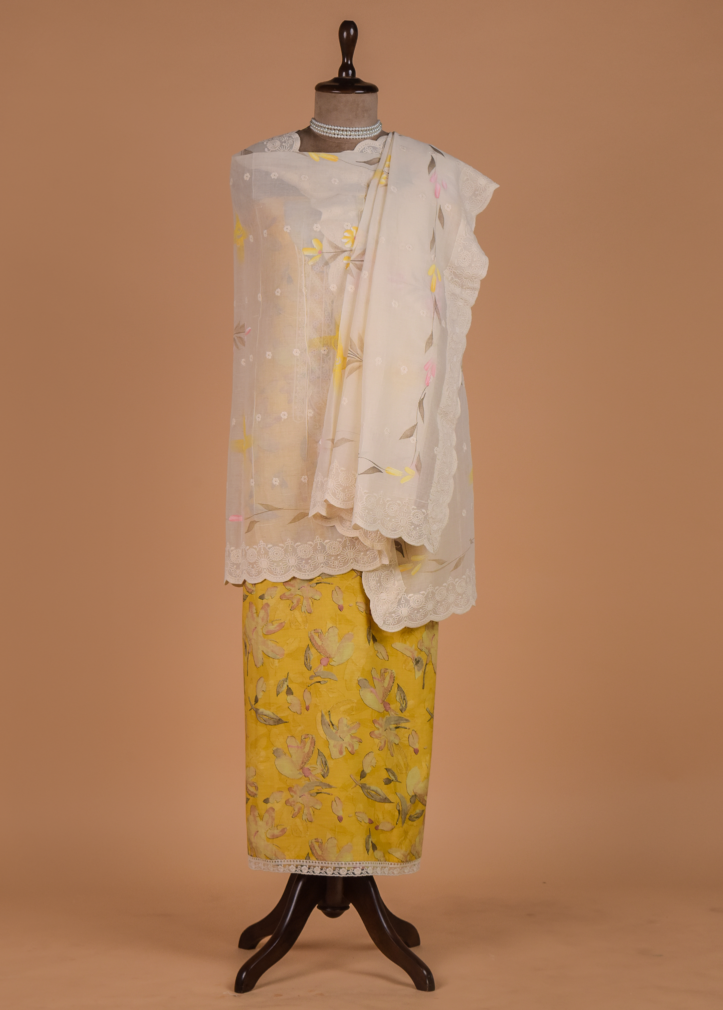 Yellow Cotton Dress Material