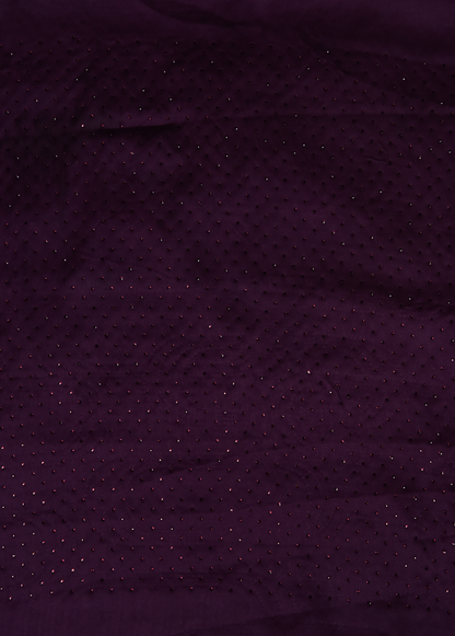 Purple Satin Embroidered Saree